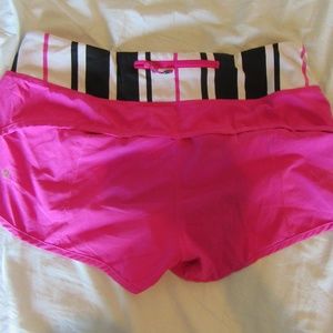 lululemon pink speed shorts size 6